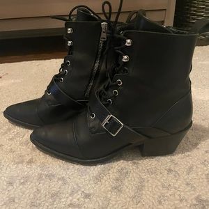 All Saints genuine leather biker boots.